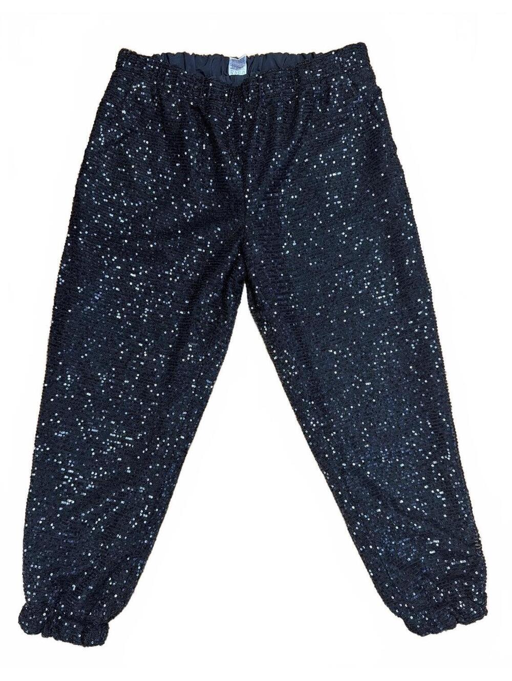 315: Serra Women's Black Sequined Joggers - Large